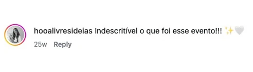 Comentário real de participante, print 5