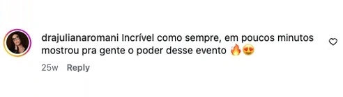 Comentário real de participante, print 4